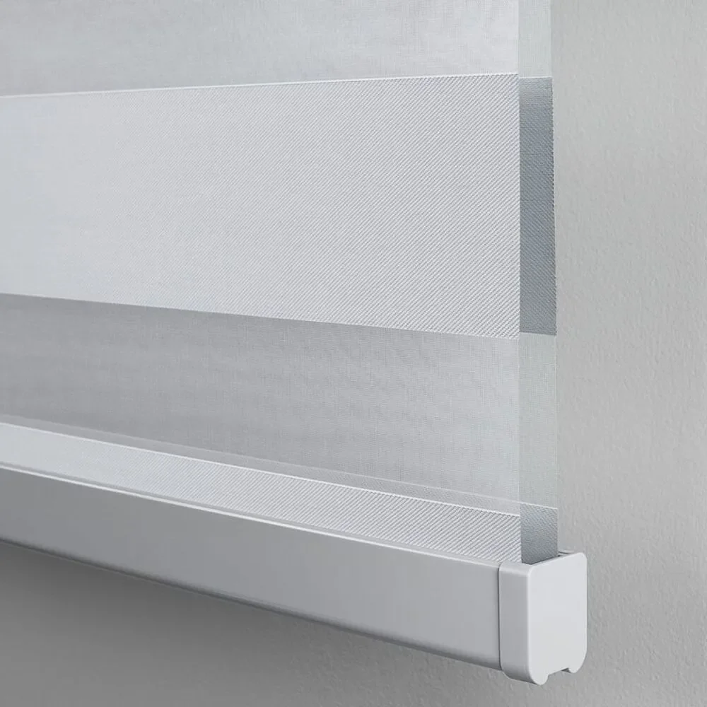 PowerSellerUSA Cordless Zebra Blinds Roller Shade, Celestial Sheer Double